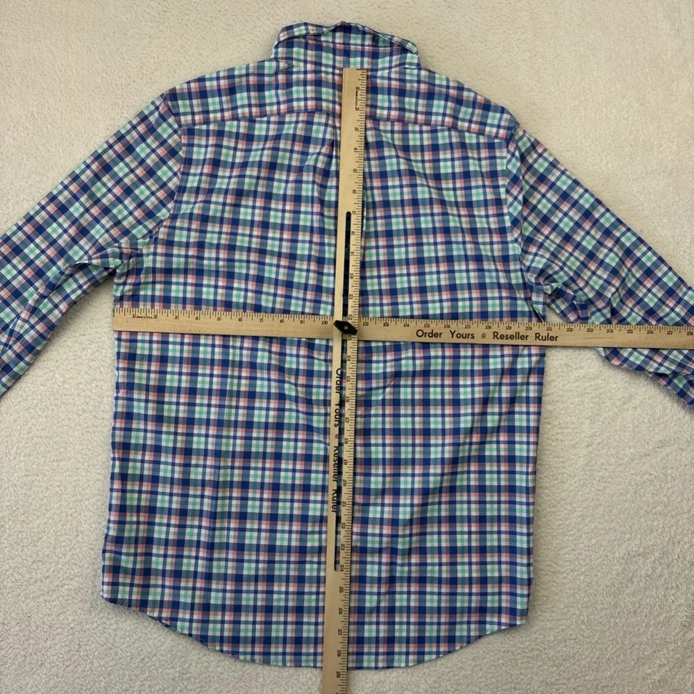 VINEYARD VINES Performance Mens Long Sleeve Shirt Medium Plaid Slim-Fit Button - Picture 6 of 13